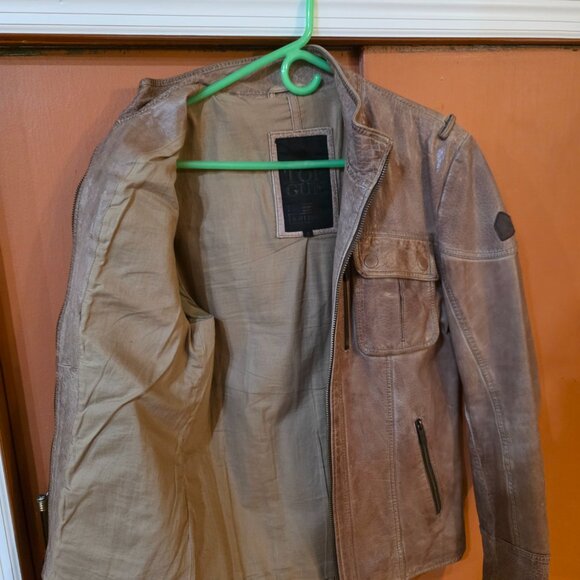 Top Gun Brown Leather Jacket - Picture 2 of 6